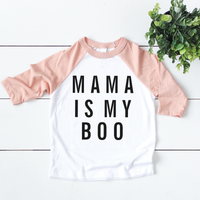 Mama is my boo, toddler raglan tee